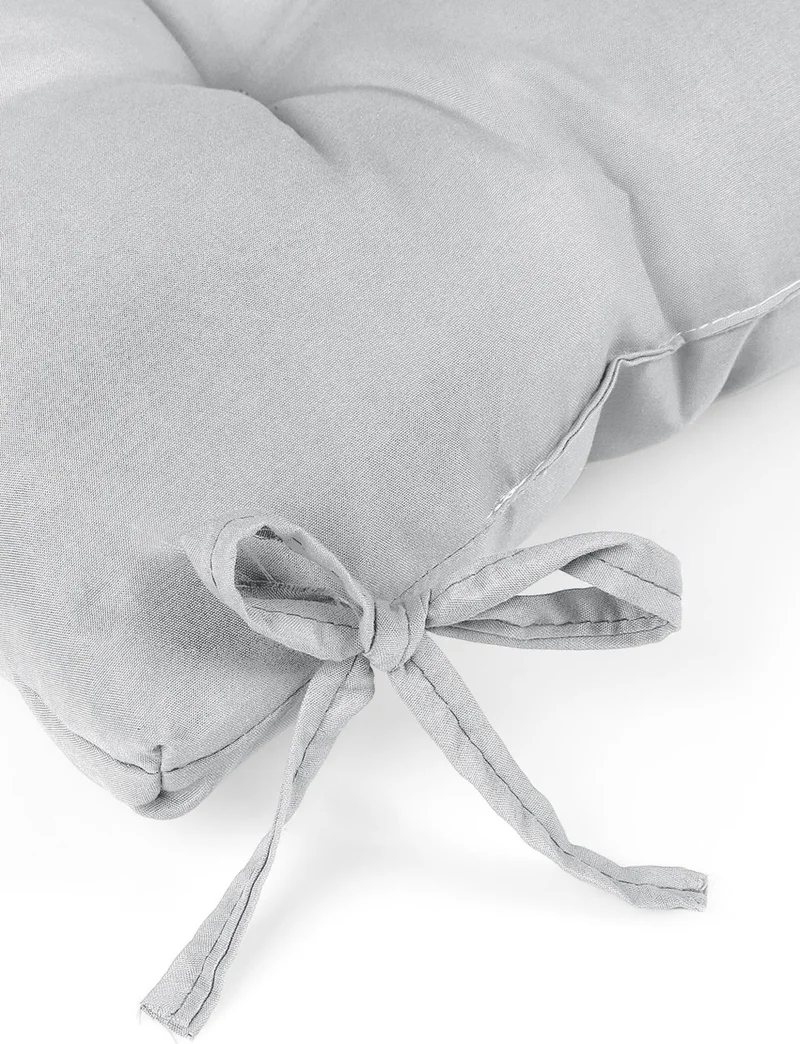 Bluenity 2-Piece Pouf Soft Chair Cushion 4 Quilted 42X42 cm Gray
