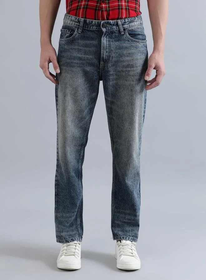 Styli Men Relaxed Fit Heavy Fade Jeans By Bene Kleed