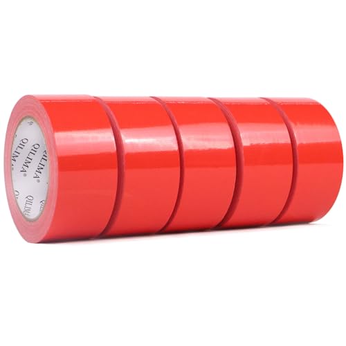 QILIMA 5-Pack Red Duct Tape, Professional Grade Duct Tape for Photographers,Industrial, Professional Use, 2 Inch X 30 Yards - Image 1