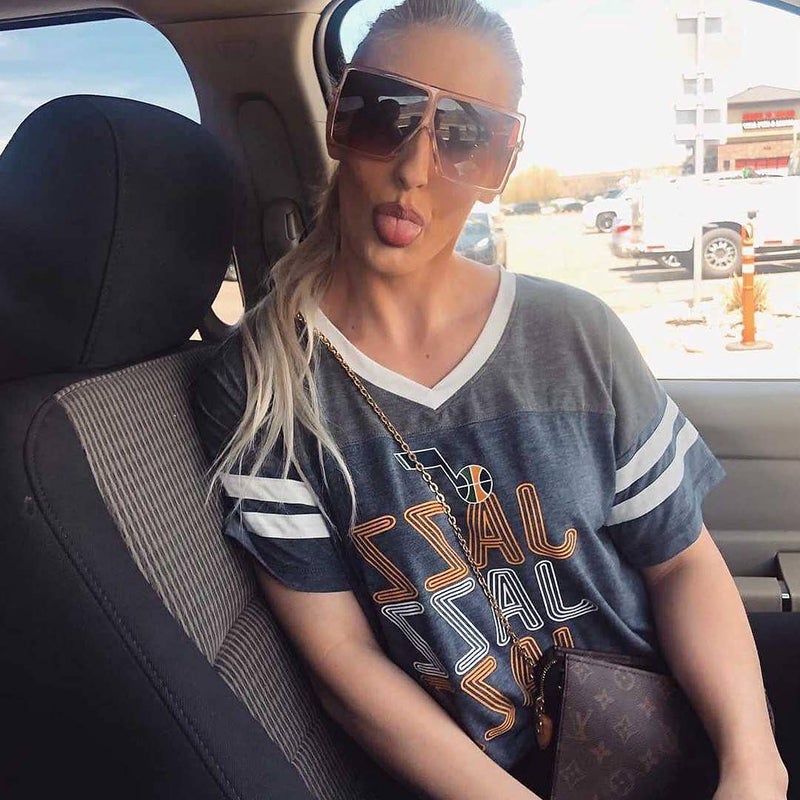 FEISEDY FEISEDY Women Square Oversized Sunglasses Flat Top Fashion Big Stylish Large Frame UV400 B2539,Leopard/Tea  - Image 2