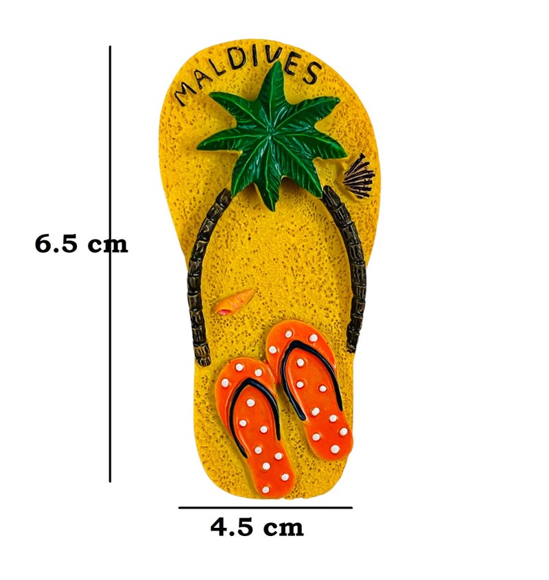 Moira 3D Resin Fridge Magnet, Hand Painted Travel Souvenir, (Maldives Orange), 1 Piece - Image 4