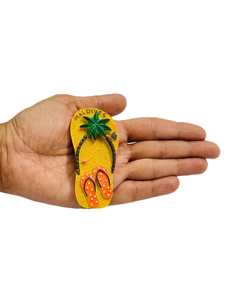 Moira 3D Resin Fridge Magnet, Hand Painted Travel Souvenir, (Maldives Orange), 1 Piece - Image 3
