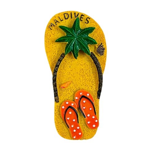 Moira 3D Resin Fridge Magnet, Hand Painted Travel Souvenir, (Maldives Orange), 1 Piece - Image 1