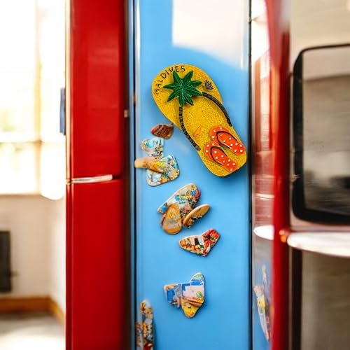 Moira 3D Resin Fridge Magnet, Hand Painted Travel Souvenir, (Maldives Orange), 1 Piece - Image 5