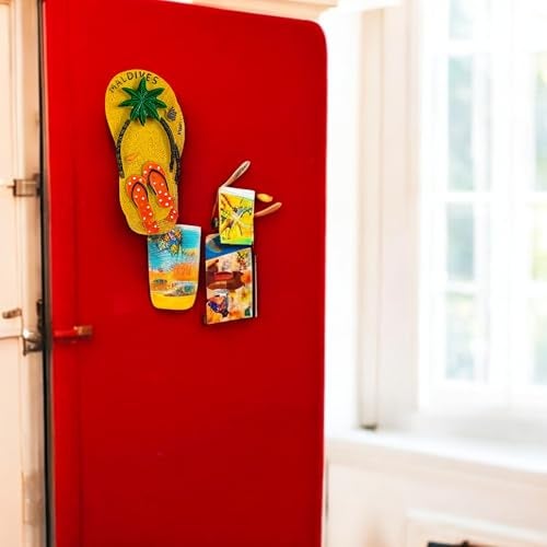 Moira 3D Resin Fridge Magnet, Hand Painted Travel Souvenir, (Maldives Orange), 1 Piece - Image 2