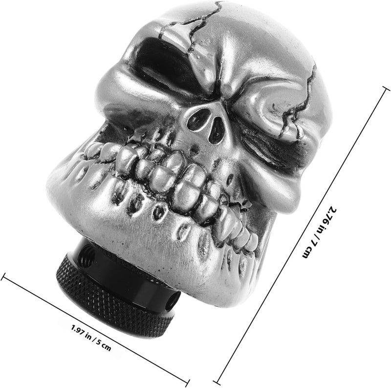 Garneck Silver Skull Gear Shift Knob Manual Car Shifter Knobs General Fit Heavy Durable Gear Lever Handle for Automotive Interior Accessories - Image 2