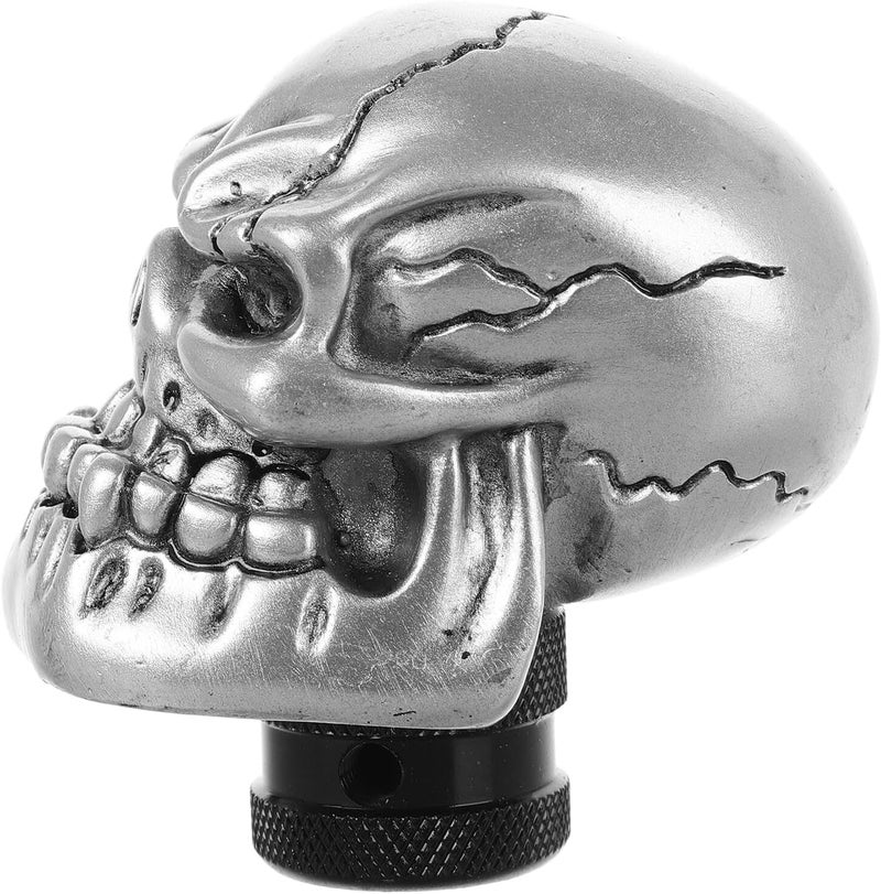 Garneck Silver Skull Gear Shift Knob Manual Car Shifter Knobs General Fit Heavy Durable Gear Lever Handle for Automotive Interior Accessories - Image 1