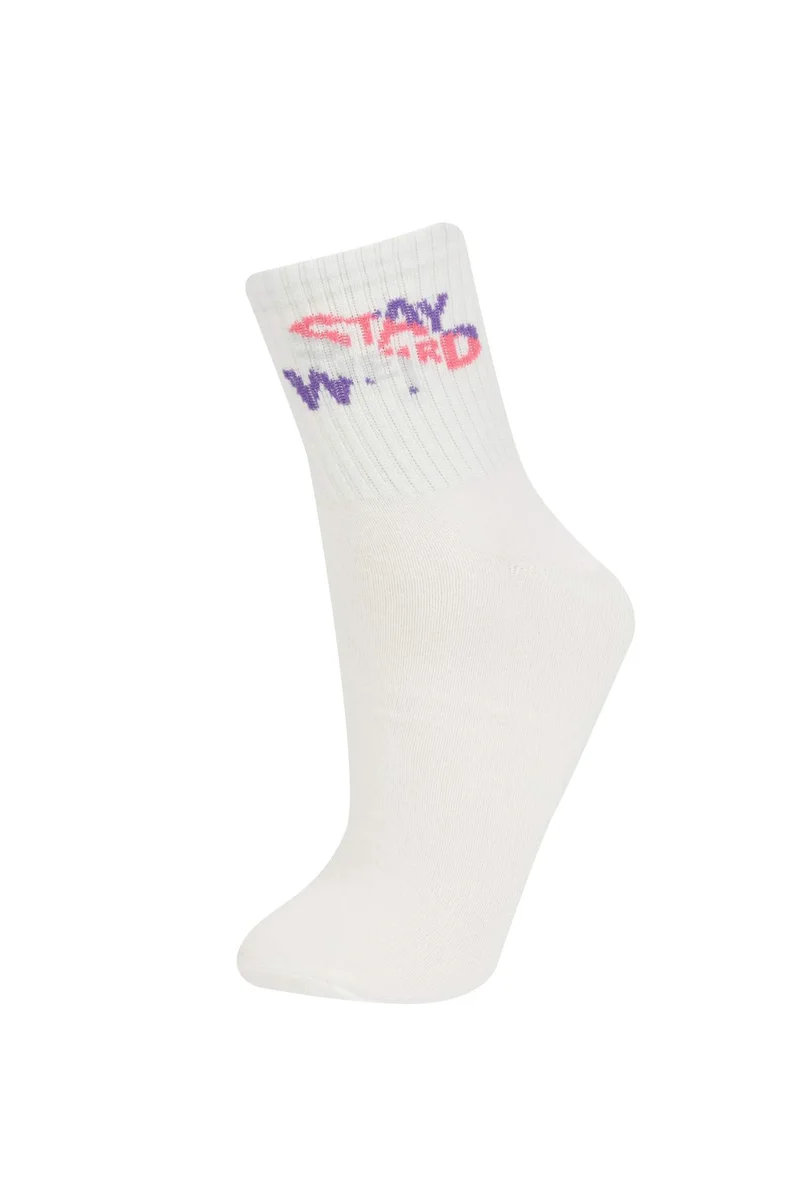 Defacto  Woman Slogan 3 piece Short Socks for Women | Best Price UAE