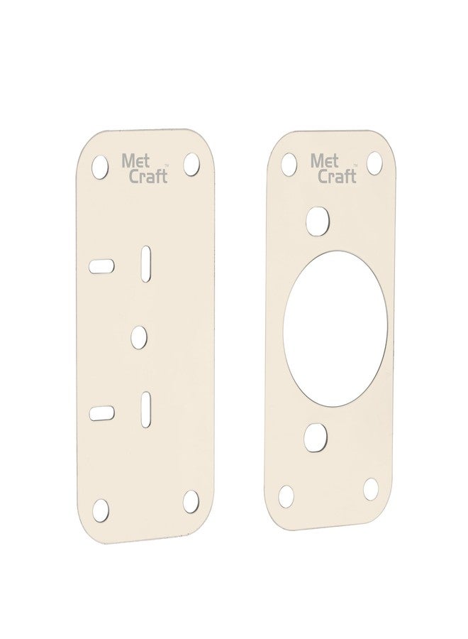 Met Craft Stainless Steel 304 Grade Cabinet Repair Plates with Pre-Punched Holes and Screws I Universal for All Auto Concealed Hinge I for Doors, Cabinets, Cupboard Door, Wardrobes (Silver,1 Set) - Image 1
