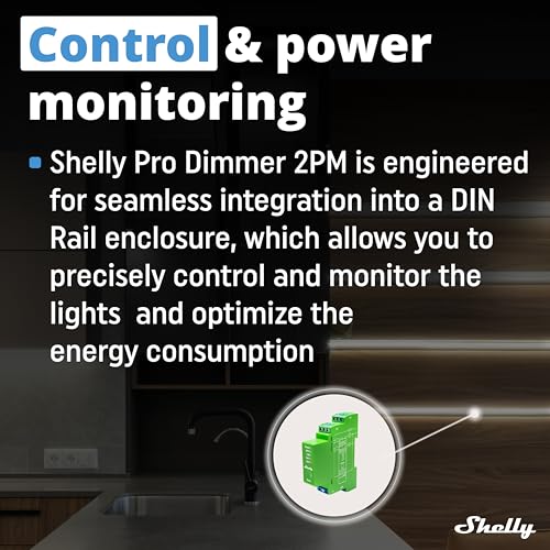 Shelly Pro Dimmer 2PM | Wi-Fi & LAN 2-Channel Smart Dimmer with Power Metering | Home Automation | Bluetooth Gateway | DIN Rail | Compatible with Alexa & Google Home | Dimmable Lights - Image 4