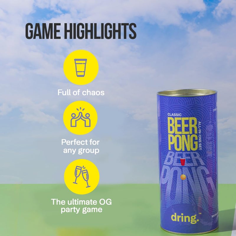 Dring Beer Pong 22 Glasses & 4 Balls - All in One Set | Party Drinking Game for Adults | Perfect for Birthday, Bachelor & Gifts for Friends - Image 5