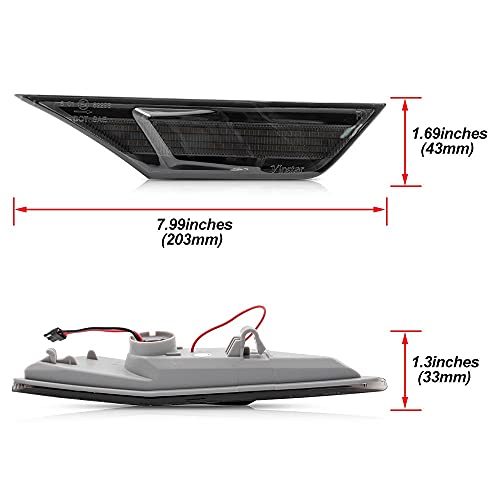 NSLUMO Led Side Marker Lights for Honda Civic 2016 2017 2018 2019 2020 2021 Sedan Coupe Hatchback Led Switchback Amber Side Marker Turn Signals White Led Running Position Light - Image 3