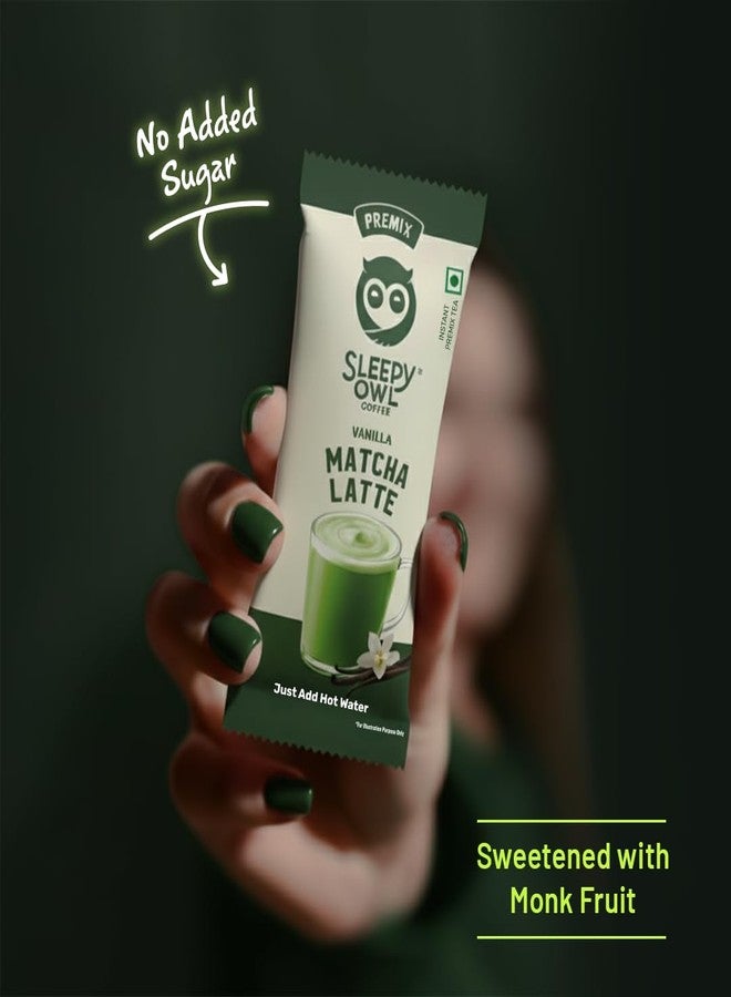 Sleepy Owl Vanilla Matcha Premix, Sourced From Japan, Frothy & Creamy Cafe-Style Matcha at Home, Just Add Hot Water, Pack of 3 Sachets, 54g (18g x 3) - Image 2