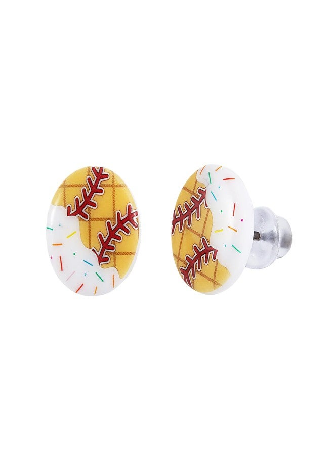 YLZZMDQSZ Ice Cream Baseball Studs Earrings, Sports Stud Earrings for Women,Baseball Earrings Studs,Sports Jewelry Gifts for,Baseball Lover,Lightweight acrylic material - Image 1