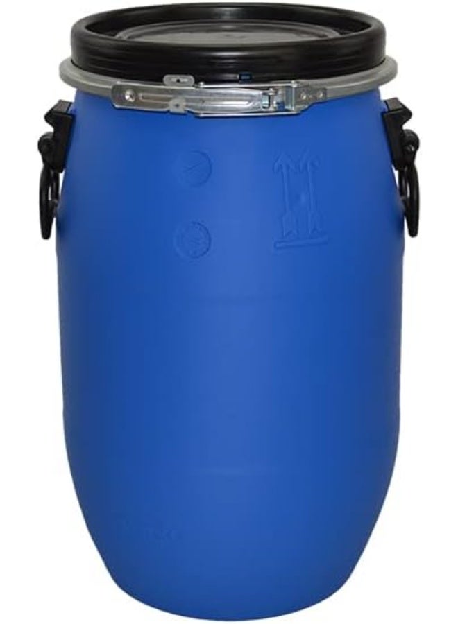 ARTC Premium Quality 50L Open Top Blue Plastic Barrel, Reusable and Easy to Carry Drum for Water, Chemicals, Food Storage, Farming, Factory, and Warehouse Use - Image 2