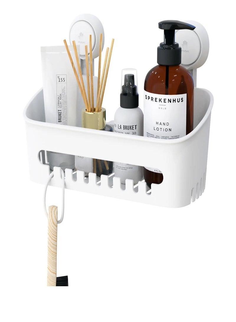 E COMMERCE  BAG Adhesive Bathroom Wall Shelf , Bathroom Organizer Shelf , Wall Adhesive Bathroom Organizers Bathroom Basket  , Shower Caddy , Caddy Organizer For Bathroom , Hanging Bathroom Shelf White Bathroom Shelf Toilet Organizer Shampoo Holder For Bathroom Organizati - Image 3