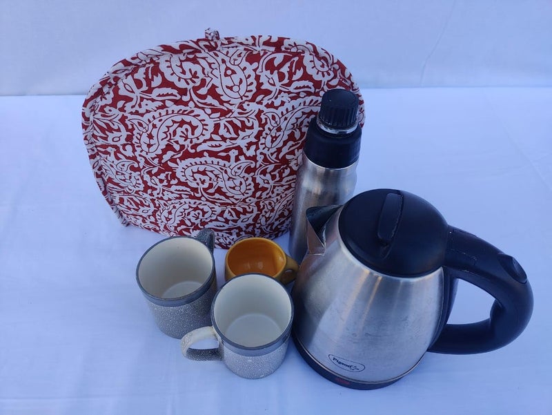 Malan Bai Mandala Tea Cozy Cover Hand Block Winter Tea Cozy Cotton Tea Kettle Warmer Pot Cover Hot Coffee Cover Handamde Kitchen Décor Brand: Malan Bai (Pattern 58) - Image 2