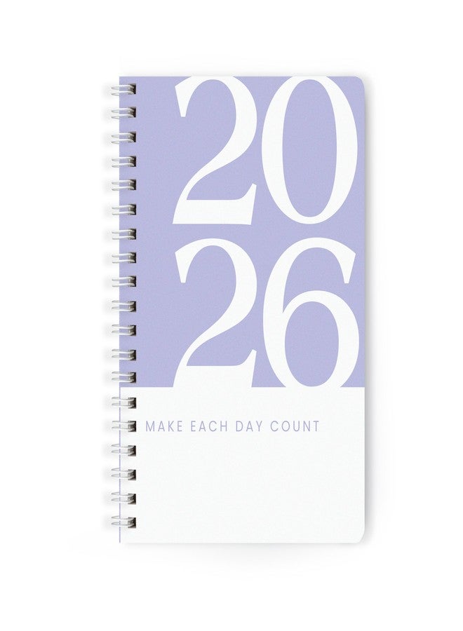 PAPBOO A5 Handy, Hardcover, Hardbound 2026 Diary with Calendar, Easy to Carry White Spiral Wiro Notebook: 80 GSM Paper, Ruled, 188 Pages, Journal, Diary, Gift (Purple) - Image 1