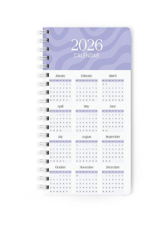 PAPBOO A5 Handy, Hardcover, Hardbound 2026 Diary with Calendar, Easy to Carry White Spiral Wiro Notebook: 80 GSM Paper, Ruled, 188 Pages, Journal, Diary, Gift (Purple) - Image 3