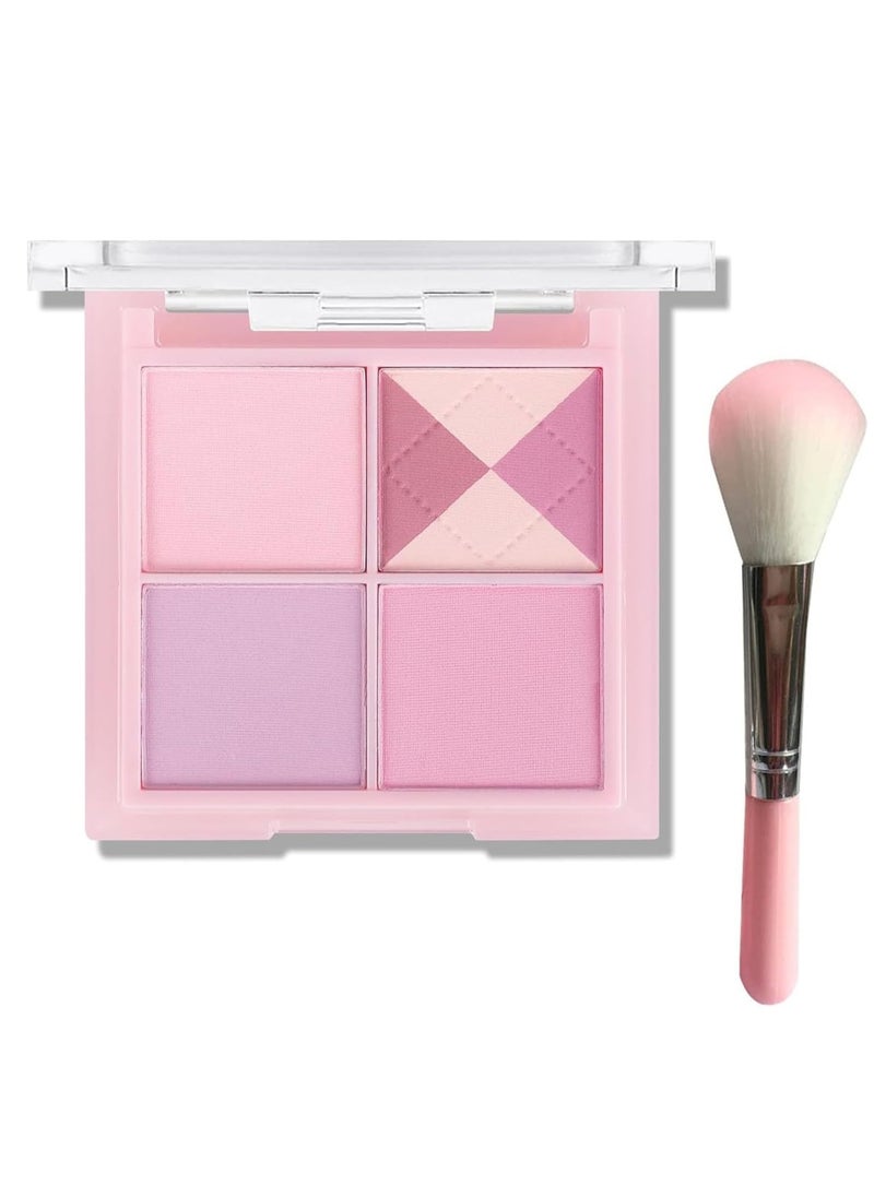 KASTWAVE - Blush Palette, 4 Colors Cool Purple Lavender Tone, Natural Glow Tint for Face&Cheek, Contour Highlight Blush All-in-One Palette, Smooth Blendable - Image 1