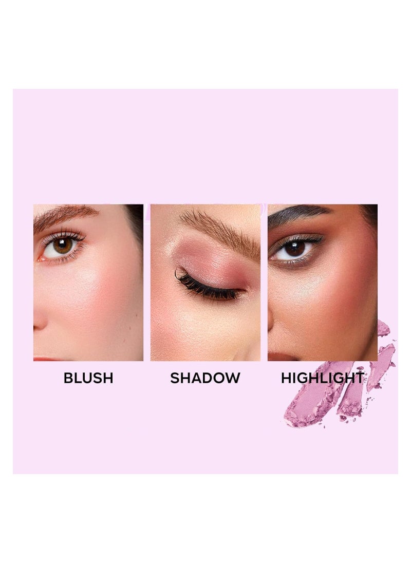 KASTWAVE - Blush Palette, 4 Colors Cool Purple Lavender Tone, Natural Glow Tint for Face&Cheek, Contour Highlight Blush All-in-One Palette, Smooth Blendable - Image 1