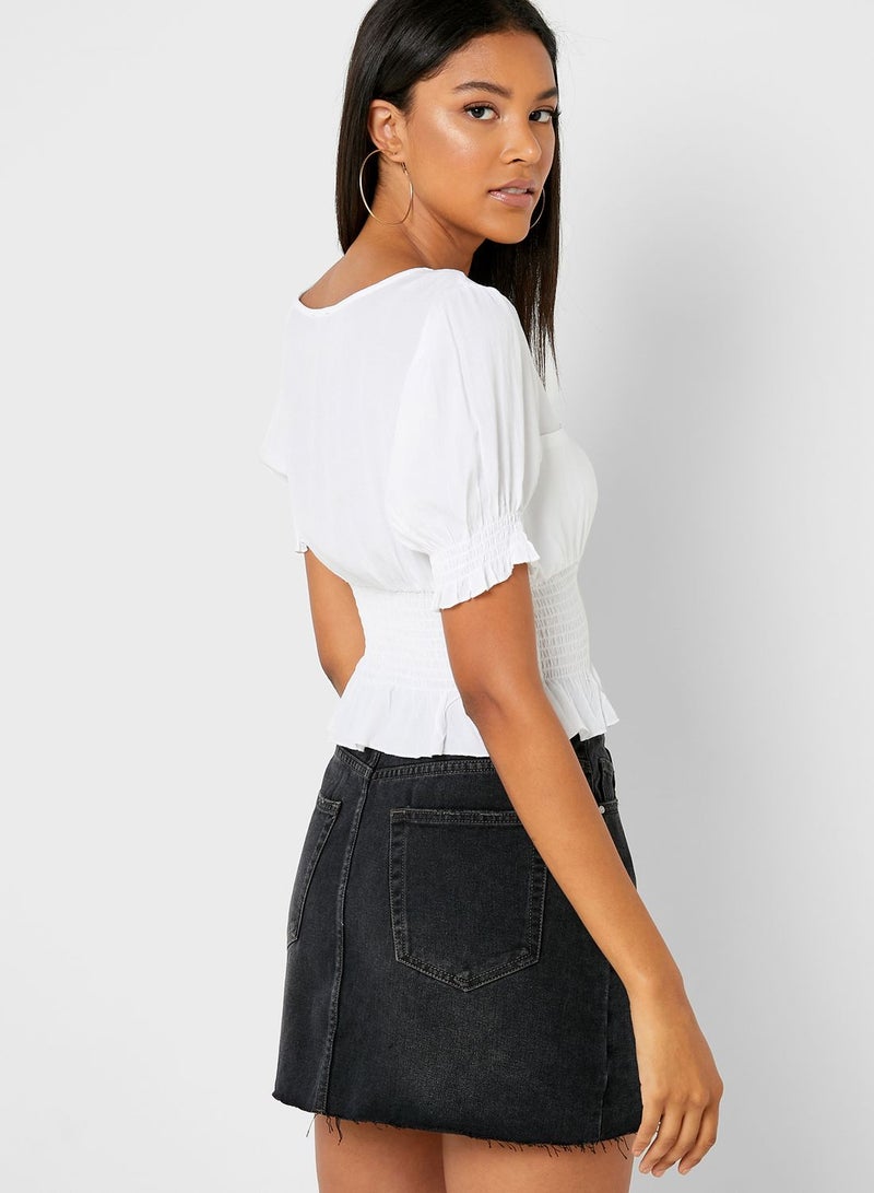 Cotton On Shirred Waist Square Neck Top - Image 2
