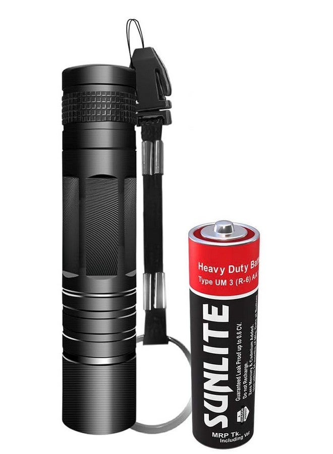 Magicwand Aluminum All Aluminium Body Water & Shock Proof Led Mini Pocket Outdoor Torch (Black) - Image 1