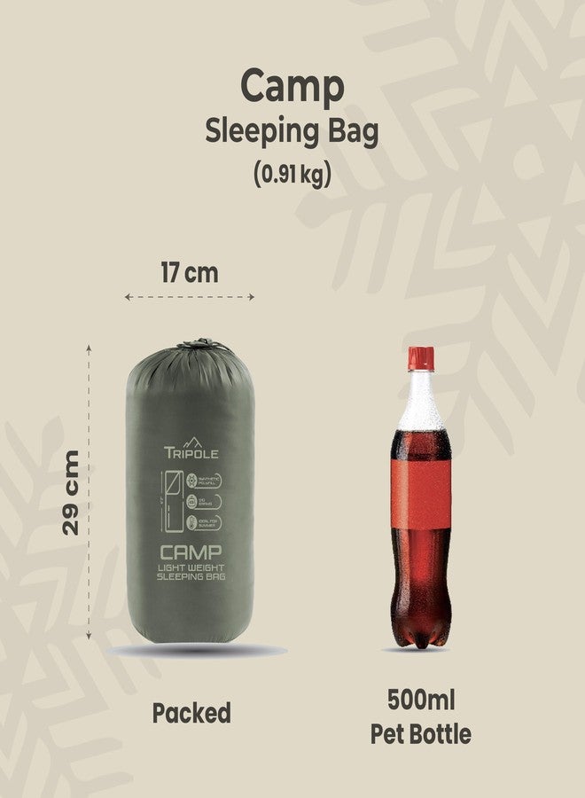 Tripole Camp Series Lightweight Sleeping Bag for Summer Camping and Hiking (Green) - Image 3