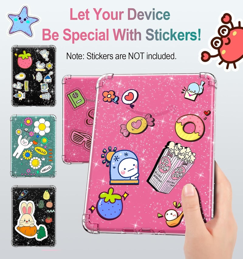 MoKo Case for All-New 7" Kindle Paperwhite (12th Generation-2024) and Kindle Colorsoft Signature Edition 2024 Ultra Thin Clear Flexible Transparent TPU Skin Bumper Back Cover Shell, Clear Glitter - Image 3