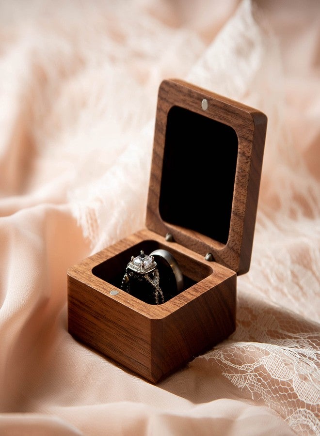 MUUJEE We Do Double Ring Box - Engraved Wooden Ring Case Box for Wedding Ceremony Engagement Proposal, Ring Bearer Gift Ideas (We Do) - Image 5