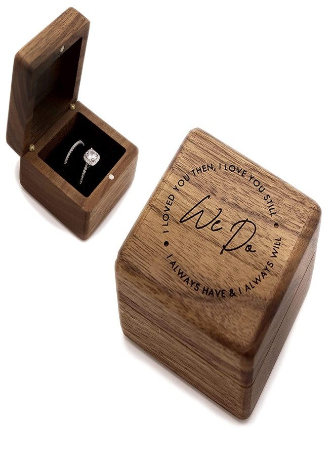 MUUJEE We Do Double Ring Box - Engraved Wooden Ring Case Box for Wedding Ceremony Engagement Proposal, Ring Bearer Gift Ideas (We Do) - Image 1