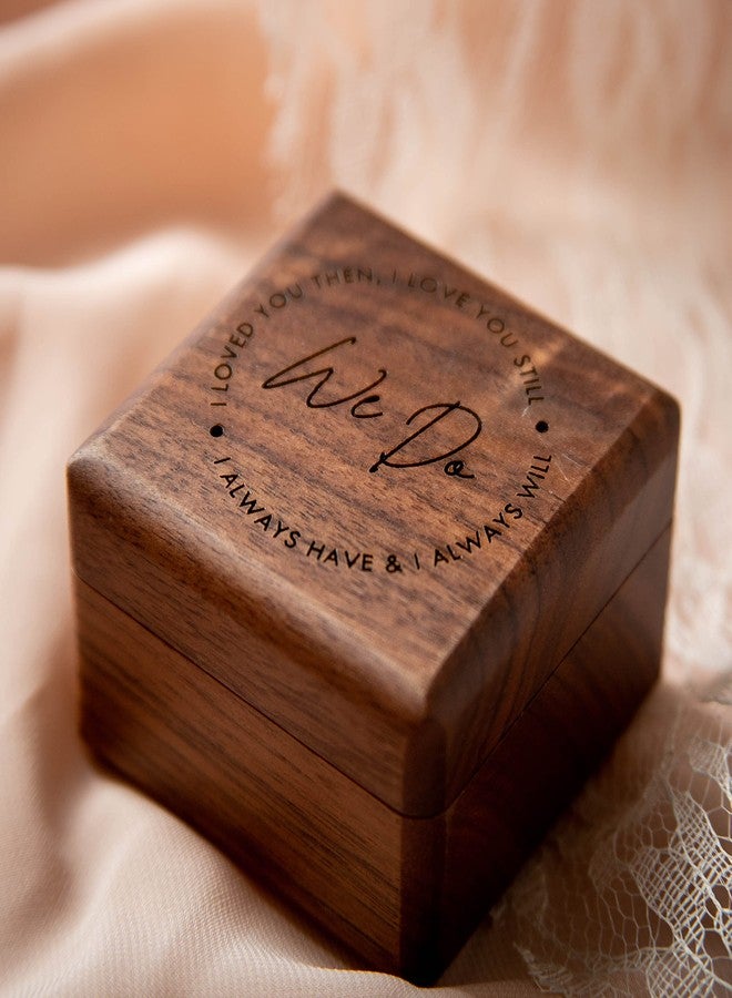 MUUJEE We Do Double Ring Box - Engraved Wooden Ring Case Box for Wedding Ceremony Engagement Proposal, Ring Bearer Gift Ideas (We Do) - Image 4