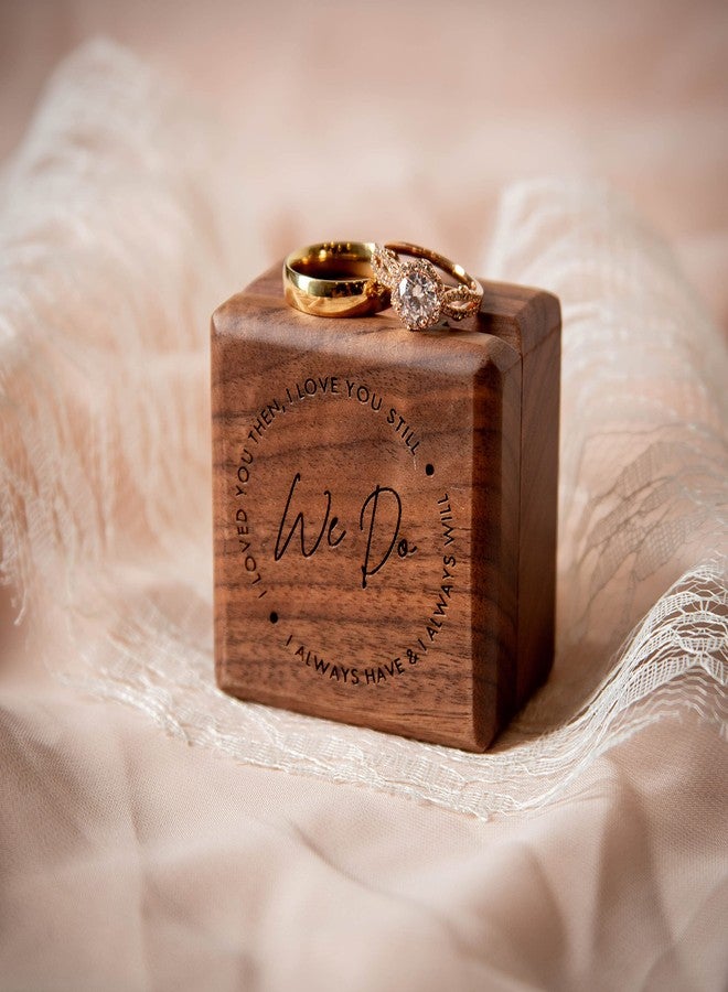 MUUJEE We Do Double Ring Box - Engraved Wooden Ring Case Box for Wedding Ceremony Engagement Proposal, Ring Bearer Gift Ideas (We Do) - Image 3