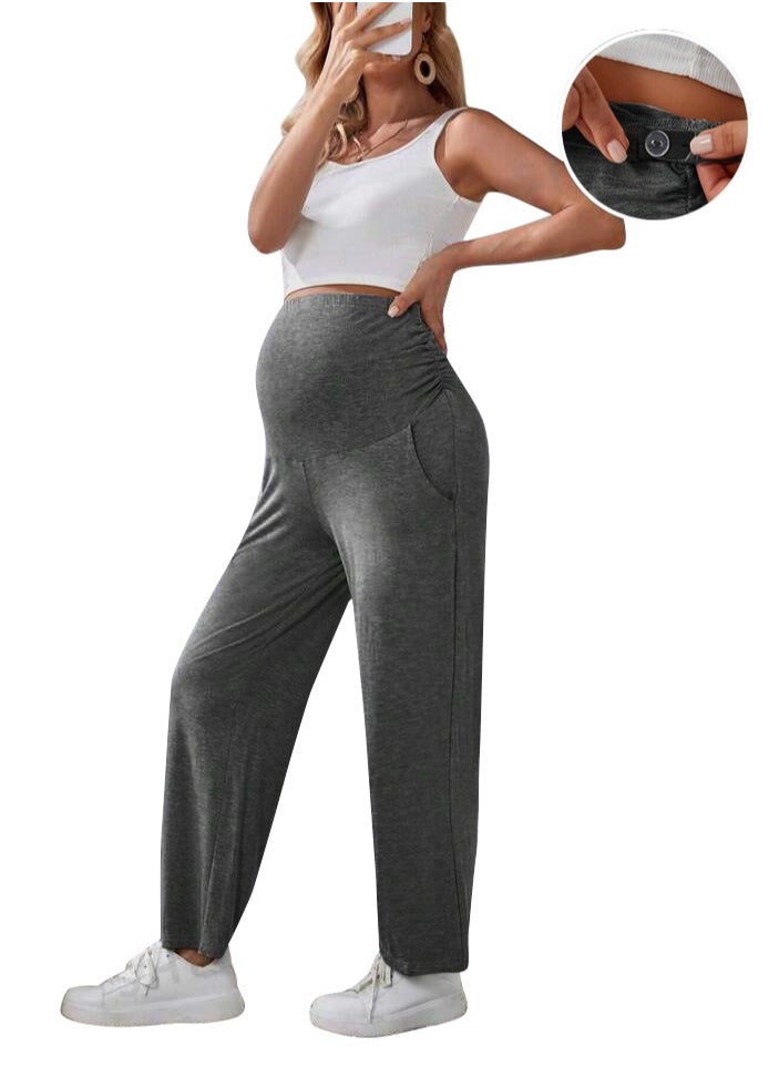 RedMapleTEK New Women's Straight Leg Maternity Pants Plus Size  - Image 1