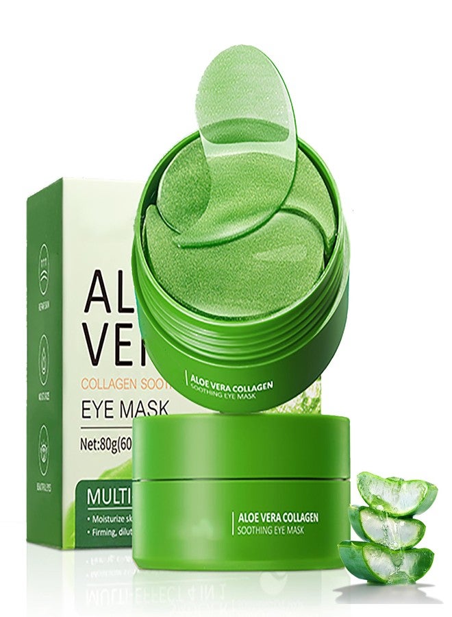 Easilydays Aloe Vera Under Eye Masks, 60 PCS, Eye Bags, Puffy Eyes and Dark Circles Treatments, Reduce Wrinkles & Fine Lines Undereye Patches, Smooth, Firming, Moisturizing Eye Skin for Men&women Gift - Image 1
