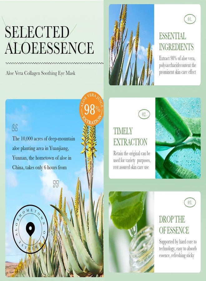 Easilydays Aloe Vera Under Eye Masks, 60 PCS, Eye Bags, Puffy Eyes and Dark Circles Treatments, Reduce Wrinkles & Fine Lines Undereye Patches, Smooth, Firming, Moisturizing Eye Skin for Men&women Gift - Image 3