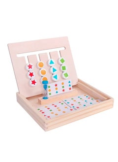 YelaJoy Montessori Learning Toys Slide Puzzle Color & Shape Matching Brain Teasers Logic Game Preschool Educational Wooden Toys for Kids Boys Girls Age 3 4 5 6 7 Years Old Travel Toys Birthday Gifts for Kids  - Image 4