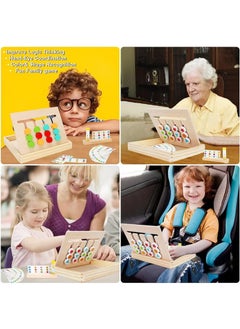 YelaJoy Montessori Learning Toys Slide Puzzle Color & Shape Matching Brain Teasers Logic Game Preschool Educational Wooden Toys for Kids Boys Girls Age 3 4 5 6 7 Years Old Travel Toys Birthday Gifts for Kids  - Image 3