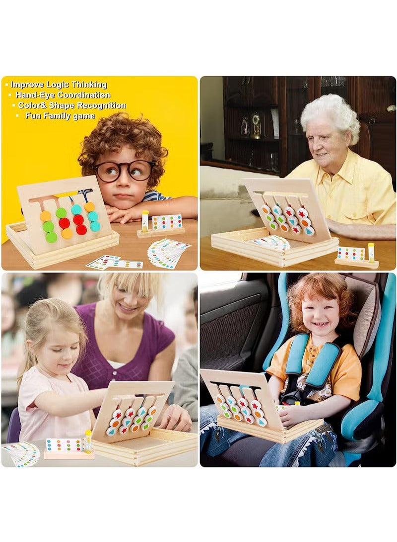 يلا جوي مونتيسوري ألعاب مونتيسوري التعليمية لغز الشرائح اللغز مطابقة الألوان والأشكال ألعاب منطقية تعليمية ما قبل المدرسة ألعاب خشبية تعليمية للأطفال الأولاد البنات عمر 3 4 4 5 6 7 سنوات ألعاب سفر هدايا أعياد الميلاد للأطفال - Image 3