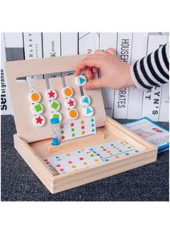 YelaJoy Montessori Learning Toys Slide Puzzle Color & Shape Matching Brain Teasers Logic Game Preschool Educational Wooden Toys for Kids Boys Girls Age 3 4 5 6 7 Years Old Travel Toys Birthday Gifts for Kids  - Image 2