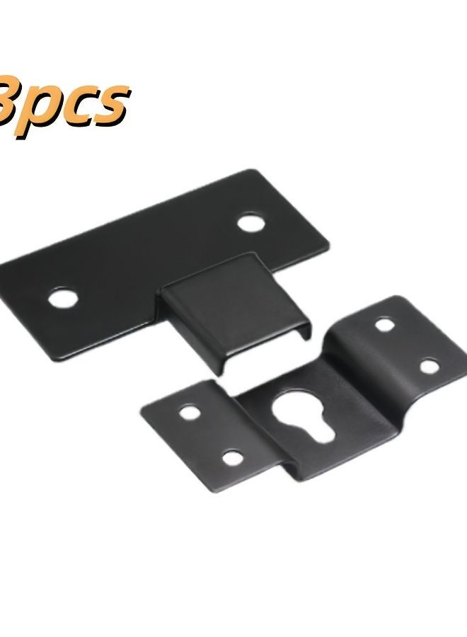 3pcs Black Iron Wall Mounted Speaker Hooks 6 61LB 11 02LB Weight Capacity Durable - Image 1