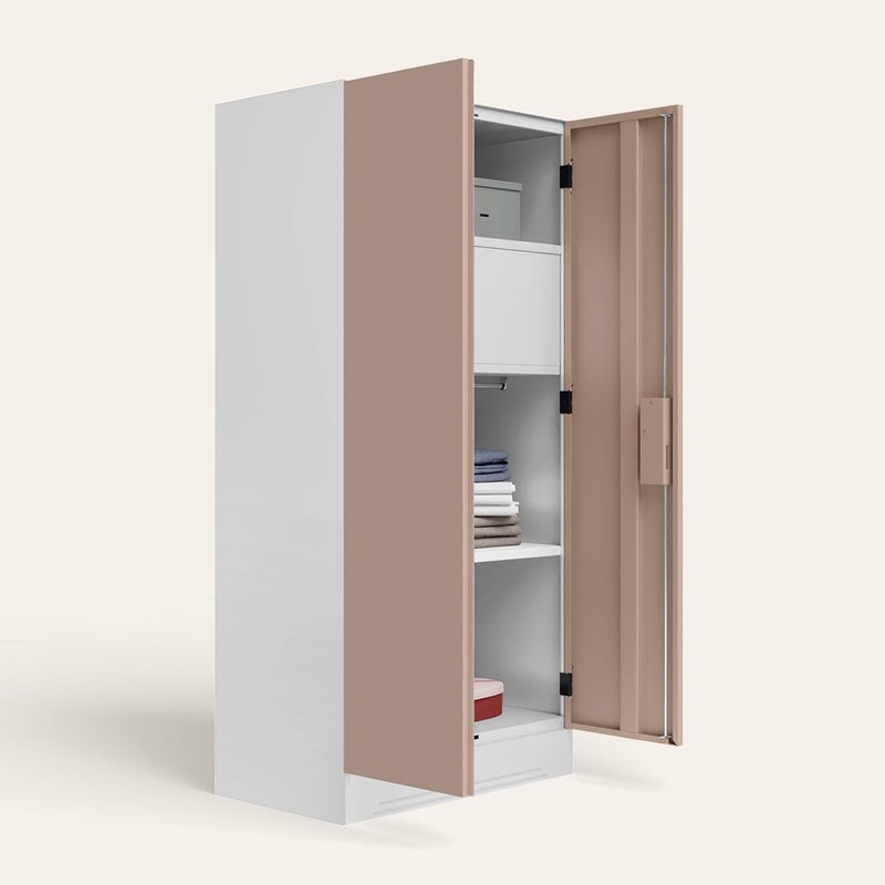 GODREJ INTERIO GODREJ INTERIO Slimline 2 Door Steel Almirah Matte Alpine White and Matte Lilac Glaze 1 Year Warranty Locker 4 Shelves  - Image 5