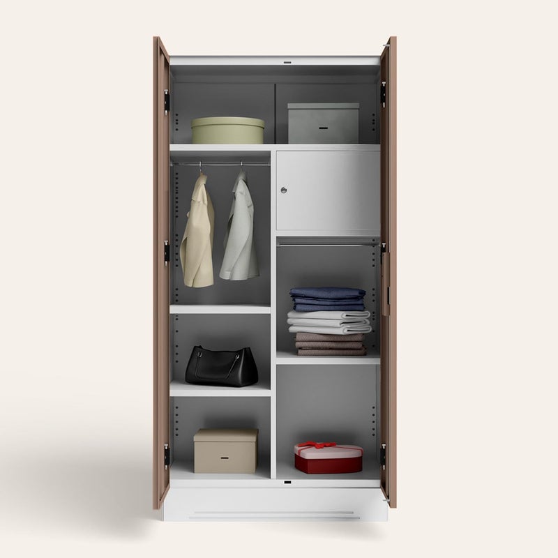GODREJ INTERIO GODREJ INTERIO Slimline 2 Door Steel Almirah Matte Alpine White and Matte Lilac Glaze 1 Year Warranty Locker 4 Shelves  - Image 4