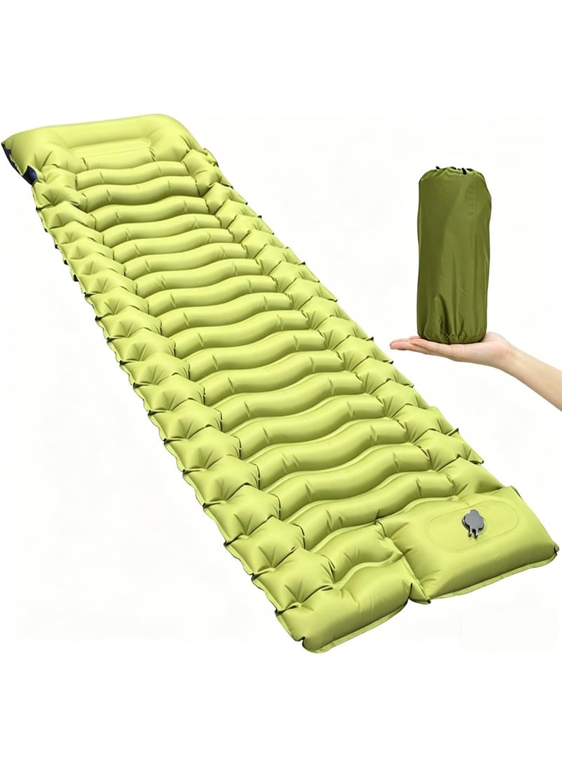 DMG TECH Camping Sleeping Pad with Built-in Foot Pump — Ultralight Inflatable Air Mattress 190x68x10cm, Compact Hiking & Backpacking Mat for Tent, Outdoor Travel - Image 1