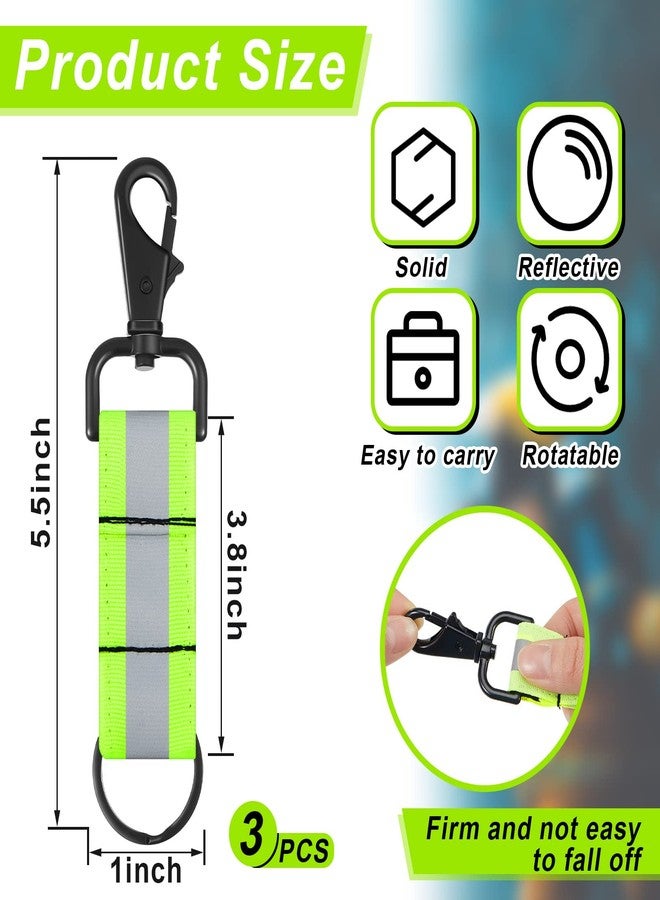 Sureio Reflective Firefighter Keychain with Reflective Patch Holder Ring Heavy Duty Swivel Snap Hook Firefighter Accessories (3 Pcs) - Image 3