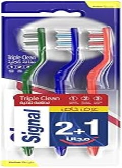 Signal Signal Triple Clean Medium for plaque removal and protection against cavity Toothbrush 3PC 