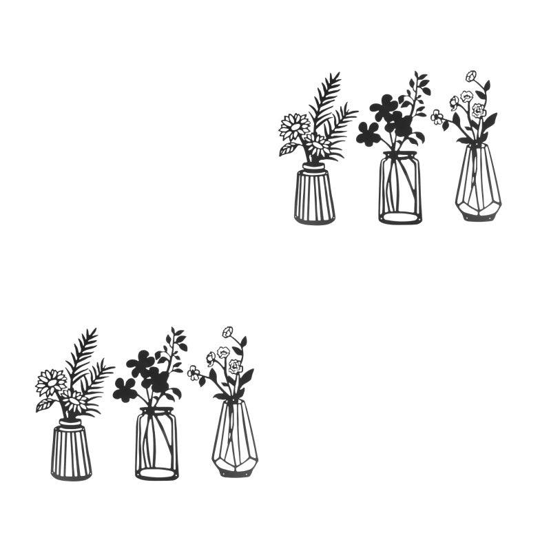 6 Pcs Decorative Wall Art Art Decor Household Vase Decor Wall Accessory - Image 1