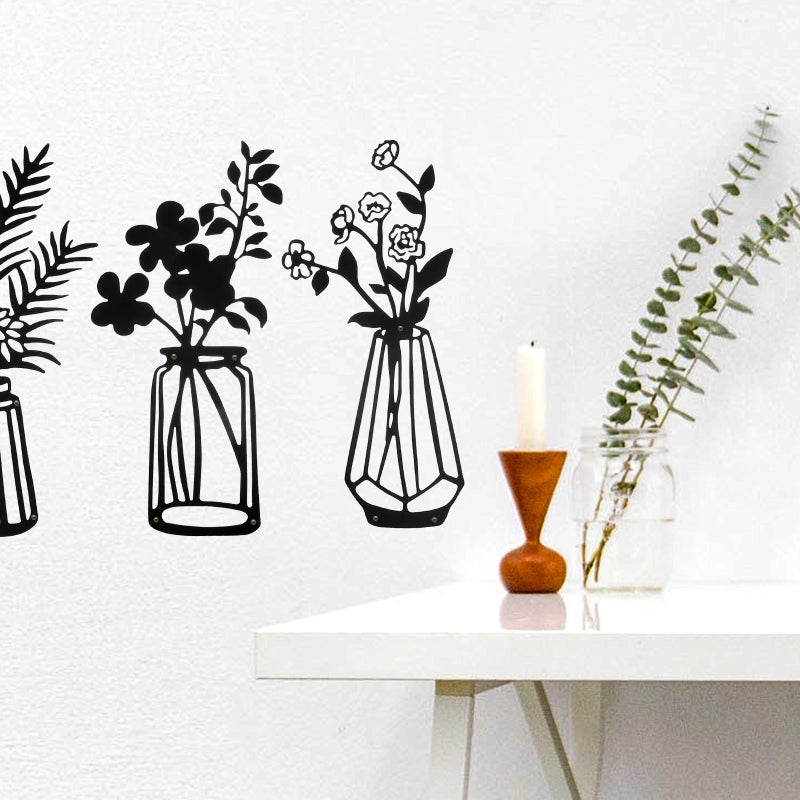 6 Pcs Decorative Wall Art Art Decor Household Vase Decor Wall Accessory - Image 3