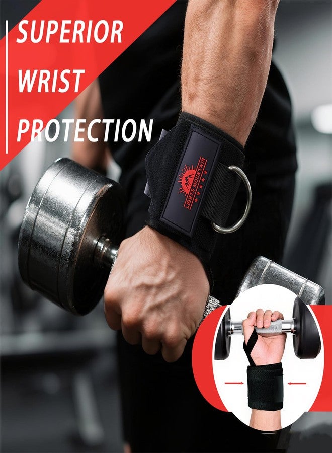 Lights Mountain Wrist Wraps for Weightlifting with D-Ring – Heavy Duty Wrist Support for Bench Press, Deadlifts, Overhead Press – Gym Wraps for Men & Women, Max 40lb Cable Use (black) - Image 5