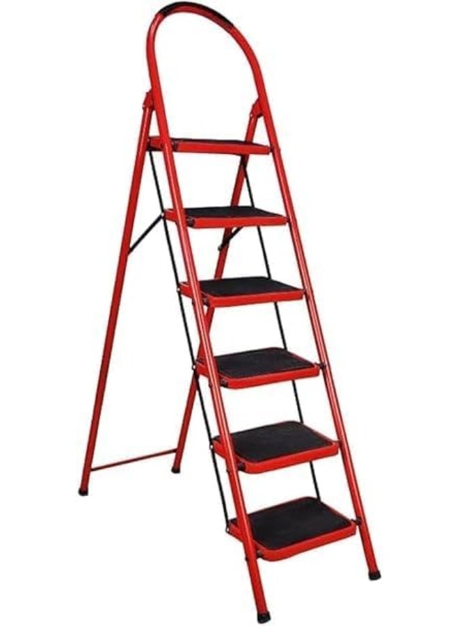 hail Folding Step Ladder With 6 Steps- Multicolor (red or white) - Image 3